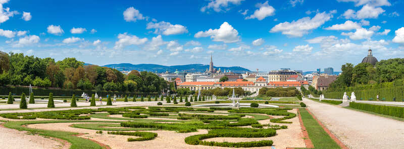 vista panoramica giardino di belvedere a Vienna 